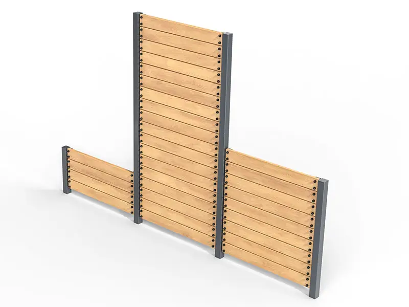 Agility-Sprungwand für Hunde mit Holzpaneelen und Metallpfosten
